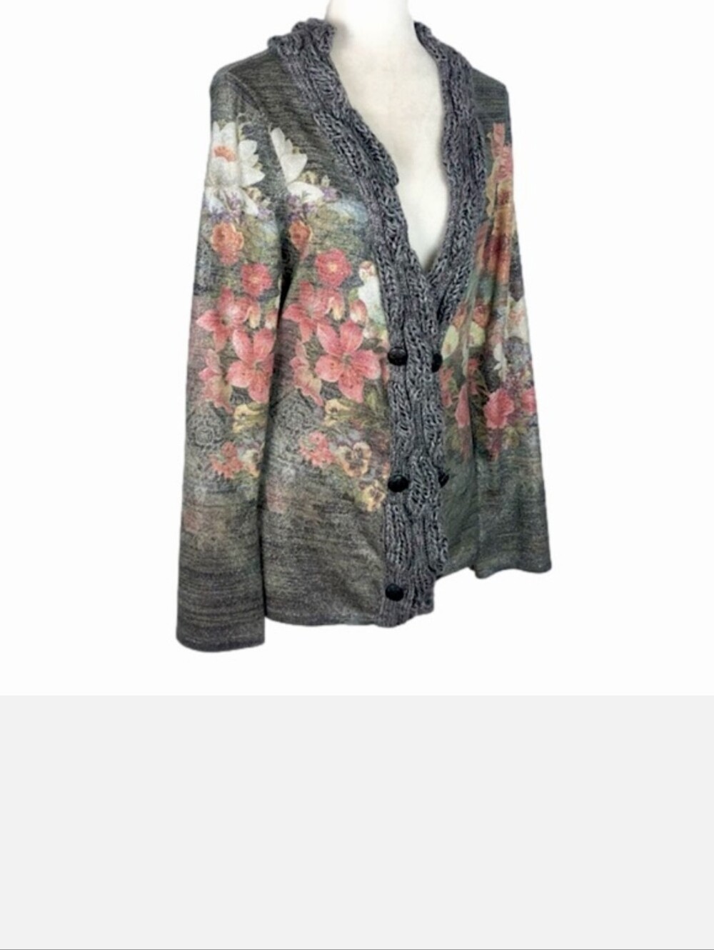 Etoile de Monde silver floral cardigan